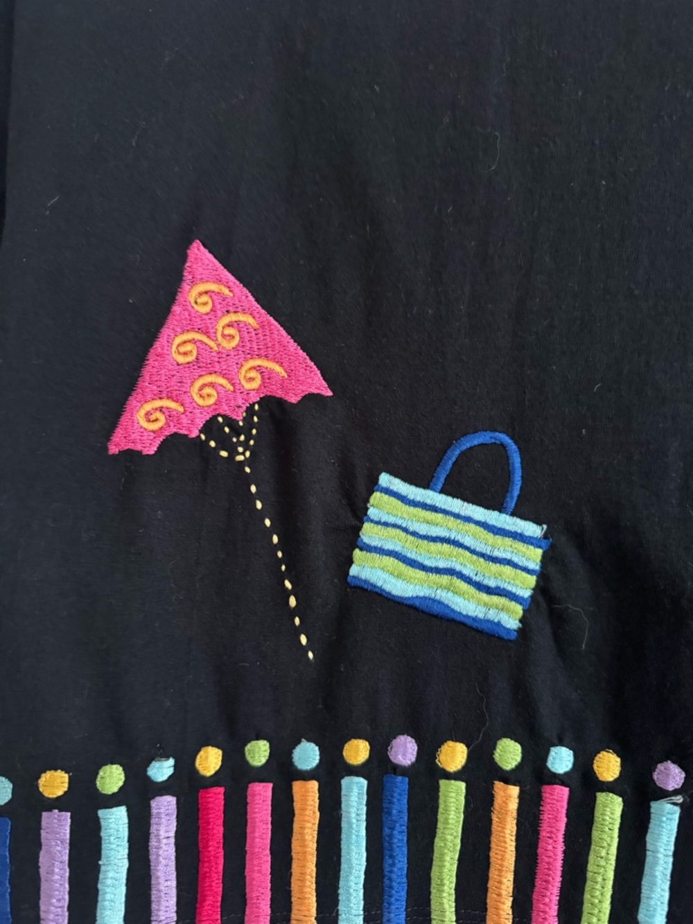 Michael Simon Whimsical Cardigan Embroidered Appliqué Novelty Cotton Cardigan - Picture 9 of 9